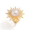 Anillo Europeo y Americano ins Patrón de Latido Exagerado Abertura Irregular Anillo Geométrico para Mujer Anillo Transfronterizo de Perla de Imitación Joyería