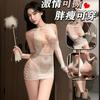 Lingerie Sexy Europeia e Americana Zuijiao, Tentação Sexy em Rede, Roupa de Rede, Conjunto Top Tubo Cortado Feminino, Não Precisa Tirar o Conjunto