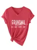 Camiseta Feminina Casual Estilo Vovó, Estampa de Letras, Manga Curta Solta, Europeia e Americana, Para Usar o Dia Todo, Exportação Amazon