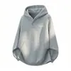 Ala texturizada con bordado de letras de color contrastante, Sudadera con capucha y media cremallera para hombre, Temporada de primavera, Chaqueta casual de moda de marca