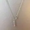 Colar Borboleta de Gota d'Água Transparente Estilo Novo de Verão para Mulheres, Gargantilha de Temperamento Fashion de Luxo Leve, Corrente Simples Minimalista para Clavícula