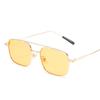 2062 Gafas de Sol Metálicas Cuadradas con Gradiente Atardecer Doble Puente para Hombres y Mujeres Venta al por Mayor de Gafas Amazon Protección UV
