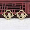 Pulsera de eslabones de doble agujero con orquídea tridimensional, hecha a mano, con hilo dorado de cobre que preserva el color, accesorios de joyería, B2603