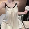 Camisón de seda helada estilo princesa holgado para mujer, nuevo modelo verano 2026, estilo sexy de deseo puro, camisola con copas