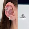 Lindos Aretes de Hueso con Orejas de Gato Kt, Dulces Aretes de Acero de Titanio con Rosca, Aretes de Hueso Kawaii, Accesorios para Orejas de Nicho Rosas, Aretes