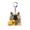 Un compañero de clase me dio un llavero de meme de Shiba Inu, un colgante de llavero acrílico, un artículo creativo y divertido.