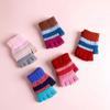 Guantes de medio dedo para niños, de invierno, de doble uso, tejidos con dibujos animados, cálidos y sin fugas, bonitos y sin dedos para niños.