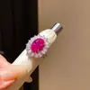 Anillo Abierto de Forma Ovalada Estilo Nuevo con Incrustaciones de Circonia, Anillo Exquisito Estilo Palacio Retro para Dedo Índice, Sensación de Lujo Ligero y Gama Alta, Joyería para Mujer