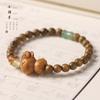 Lindo y Lindo Dibujo Animado Curativo Oveja Pequeña Rosario de Madera Pulsera de Círculo Único para Hombres y Mujeres Modelo de Pareja Sándalo