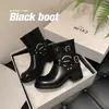 Botines de Suela Gruesa para Mujer, Nuevos Botines Estilo Británico Martin, Botas Vaqueras Retro Occidentales, Botines Cortos de Moto con Punta Redonda y Tacón Grueso para Mujer
