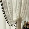 Estilo Retrô Francês Grande Sala de Estar Varanda Tela de Janela Veludo Flor Cortada Bordada Gaze Cortina Quarto Restaurante Novo Estilo Keqiao Atacado