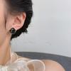 Brincos de orelha de camélia preta pintada francesa Novo estilo frio Moda de ponta Sense Flor francesa Tendência