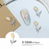 Nova Joia para Nail Art Cravejada com Diamantes de Liga Metálica Formato Tulipa Rosa Desejo Puro Estilo Ins Acessórios Brilhantes Super Chamativos