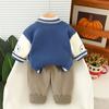Conjunto de Uniforme de Béisbol para Niños Nuevo Estilo Otoño e Invierno Estilo Coreano Personalizado Deportivo Más Terciopelo Conjunto de Tres Piezas para Niños y Niñas Moderno al Por Mayor