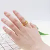 Anillo de Hoja Liso Estilo Ins Vintage para Mujer Anillo Apilable de Oro con Hoja de Olivo Anillo Ajustable de Acero de Titanio con Apertura