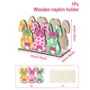 Suporte de Armazenamento de Papel Toalha de Madeira Suporte de Armazenamento de Guardanapos para Mesa de Jantar Caixa Organizadora Vertical Criativa de Papel Toalha para Sala de Estar