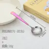Cuchara Redonda de Titanio Puro Cuchara de Cristal de Titanio Cuchara de Celebridad de Internet Cuchara para Niños Cuchara para Comer Sopa Cuchara Redonda Alta Apariencia Cuchara para Postre Cuchara de Titanio Puro