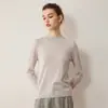 Suéter de lana pura hilada ultra fina de merino para mujer, suéter de capa base tejido con cuello semi-alto, camisa de capa base delgada de hilo Yangzi
