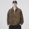 Chaqueta de solapa de trabajo retro de alta gama para caballero, nuevo estilo otoño para hombre, abrigo casual holgado estructurado con patchwork