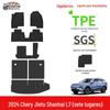 Adequado para Tapetes de Chão Chery Jetour Shanhai L7 Plus 2024 Tapete de Porta-Malas Eco-Friendly TPE Tapete de Encosto Padrão Fibra de Carbono