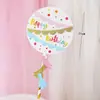 Decoración de pastel para hornear globo aerostático de arcoíris nube molino de viento ins bandera de inserción para pastel de feliz cumpleaños