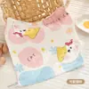 Toalla Cuadrada para Bebé de Seersucker de Seis Capas con Dibujos Animados, Toalla Suave y Absorbente para Saliva de Bebé, Toalla para Lavar la Cara de Recién Nacido