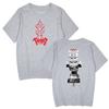 Camiseta de Verano para Pareja de Algodón Puro de Manga Corta con Hombro Caído Estilo Espada Berserk Legendario Casual Más Holgada Estilo Coreano a la Moda