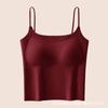 Bolsa Cabide Outono e Inverno Sem Costura Escovada Camisola Pequena Feminina Com Bojo Fixo Costas Longas Bonitas Top Interno Sexy Slim Fit