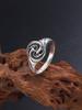 Prata de Lei S925 Retrô Simples Elegante Estilo Prata Tailandesa Anel Espiral Prata Lisa Tingida de Preto Artesanato Moda Masculina