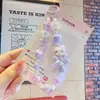 Nuevo Colgante de Llavero para Mando de Coche con Cuentas de Hello Kitty de Dibujos Animados, Estrella de Cinco Puntas, Lanyard DIY