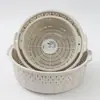 Compra un Juego de Tres Cestas de Plástico Espeso con Doble Asa para Lavar Verduras para Uso Doméstico, Incluyendo una Cesta Redonda para Frutas y una Cesta Coladora para Lavar Frutas