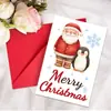 Set de Tarjetas de Felicitación Navideñas de Gran Tamaño Transfronterizo, Tarjeta de Felicitación Creativa Dibujada a Mano con Dibujos Animados + Tarjeta de Mensaje con Sobre Exclusivo
