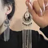 Brincos exóticos mais vendidos, ganchos de ouvido clássicos elegantes artísticos vintage, brincos versáteis com pingente de franja vazado da moda