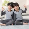 Pijamas para niños Algodón puro Ropa de otoño y conjunto de pantalones Ropa interior térmica para bebés y niñas Capa base para niños pequeños Suéter de algodón