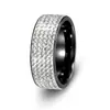 Anillos de Acero de Titanio Europeos y Americanos Incrustados con Diamantes de Amazon, Anillos de Moda Sencillos para Pareja, Joyería, Accesorios de Acero Inoxidable Más Vendidos