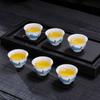 Xícaras de Chá de Porcelana Branca Feitas de Jade Gordura de Ovelha, Xícaras Individuais Pequenas de Cerâmica para Degustação de Chá, Conjunto de 6, Estilo Dehua para Receber Convidados, Novo Estilo Chinês