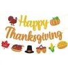 Banner Decorativo Transfronterizo para Fiesta de Acción de Gracias de Otoño Pavo Calabaza Bandera de Tirar Celebra la Cosecha