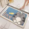 Alfombrilla antideslizante para baño, alfombrilla de puerta de inodoro de Shiba Inu de dibujos animados para dormitorio, alfombra de mascota aterciopelada, alfombrilla de suelo absorbente para baño