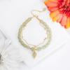 Pulsera de Cadena Doble de Hilo Completo Retro Hoja de Jade Dorada Jade Hetian Pulsera de Temperamento Fresco Diseño Elegante de Nicho Pulsera de Sentido Avanzado
