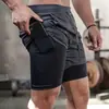 Venda Direta de Fábrica Transfronteiriço Respirável Secagem Rápida Esportivos Shorts de Camada Dupla Masculinos Marca da Moda Secagem Rápida Fitness Esportivos Shorts Masculinos Verão