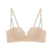 En Stock Sujetador Invisible de Pétalos 3D Liso Sin Costuras Fino de Encaje Ropa Interior para Mujer Pecho Pequeño Push-up Anti-Caída Sujetador Sexy