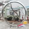 Círculo de aço inoxidável spray cortina paisagem metal escultura decoração quadrado paisagem comunidade vendas escritório design suave decoração escultura