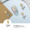 Nuevas Joyas para Uñas con Incrustaciones de Diamantes de Aleación Forma de Tulipán Rosa Pura Deseo Estilo Ins Brillantes Accesorios Súper Llamativos