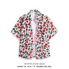 Camisa de Manga Corta Floral Retro Estilo Hong Kong Nuevo Estilo Verano 2025 Camisa Top de Diseño de Nicho Delgado