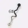 Pendientes de acero inoxidable 316L estilo punk transfronterizo nuevo, puente de oreja, pintura en aerosol degradado blanco y negro, puente de oreja, venta al por mayor