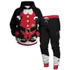 2025 Conjunto de moletons com estampa digital 3D de carnaval de Natal para homens e mulheres conjunto casual hip-hop masculino