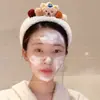 Diadema de peluche de oso linda para mujer, especialmente diseñada para lavarse la cara y aplicar mascarillas faciales, accesorio para el cabello antideslizante y que no aprieta
