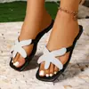 Nuevas sandalias para mujer de comercio exterior para uso en exteriores, sandalias de playa estilo vacacional con decoración de estrella de mar, talla grande, pantuflas ligeras con cuentas