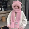 Bonito Sombrero de Oso para Mujer, Nuevo Estilo de Invierno, Felpa, Cortavientos, Engrosado, Cálido, Adelgazante de Rostro, Protector de Orejas, Gorro Bufanda