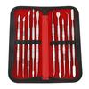 En stock herramienta de escultura en arcilla de acero inoxidable herramienta de tallado en arcilla cuidado dental cuchillo de tallar con mango de madera herramienta de molde de cera para dientes traje